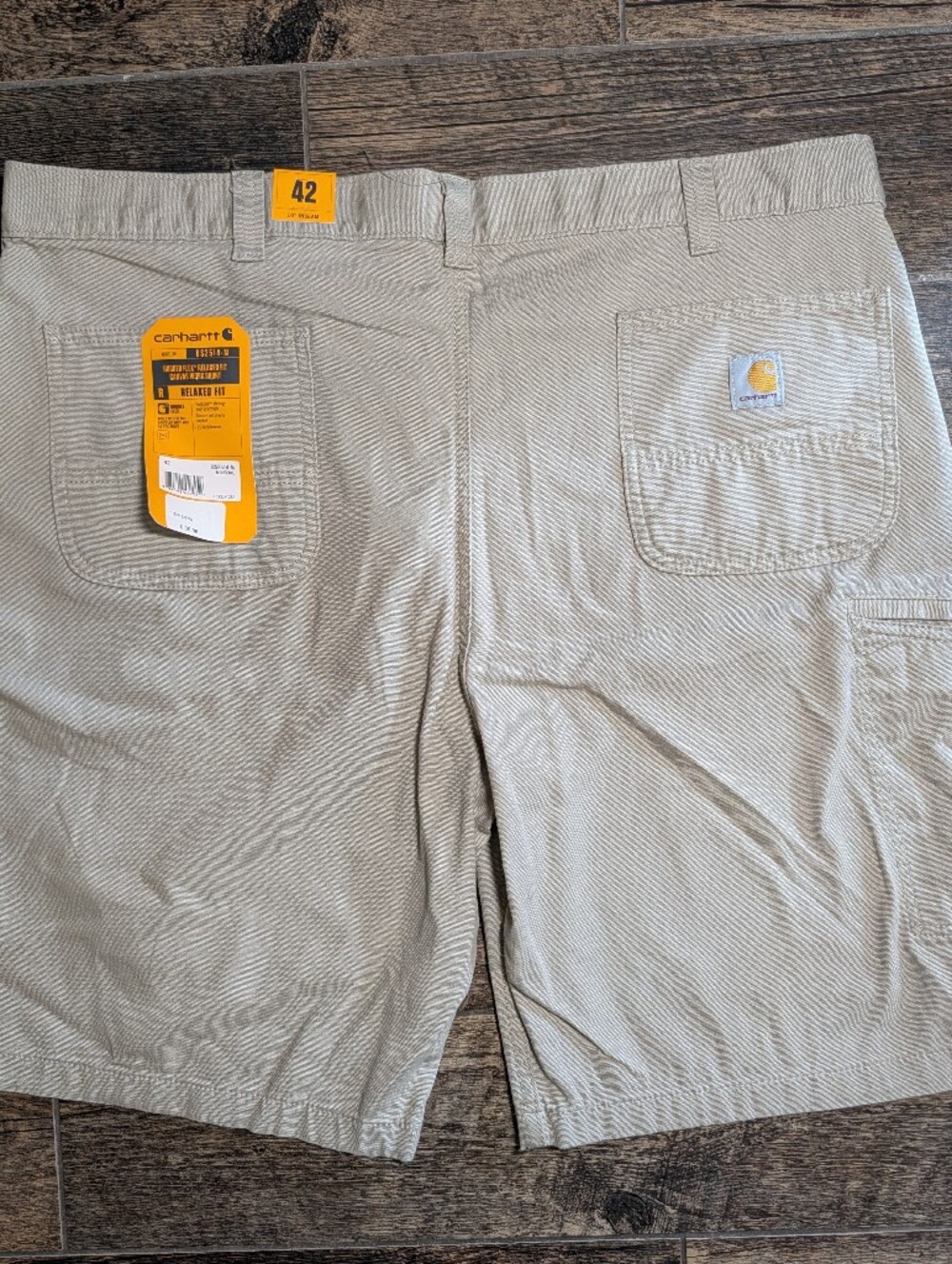 Carhartt Rugged Flex Relaxed Fit Tan Canvas Work Shorts Mens Size 42" NWT